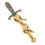Thumbnail: Victorian 18ct Gold Emerald, Diamond and Black Enamel Sword Brooch