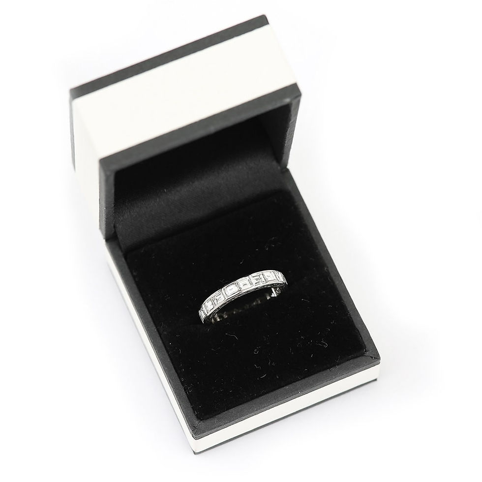 Thumbnail: Platinum Art Deco 2.30ct Asscher & Emerald Cut Diamond Full Eternity Ring c.1930