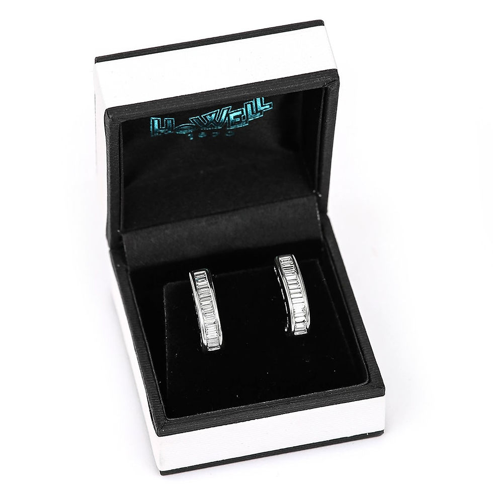 Thumbnail: 1.60 Carat Diamond Baguette Earrings in 18k 18ct White Gold, G-H Colour, VS1-VS2