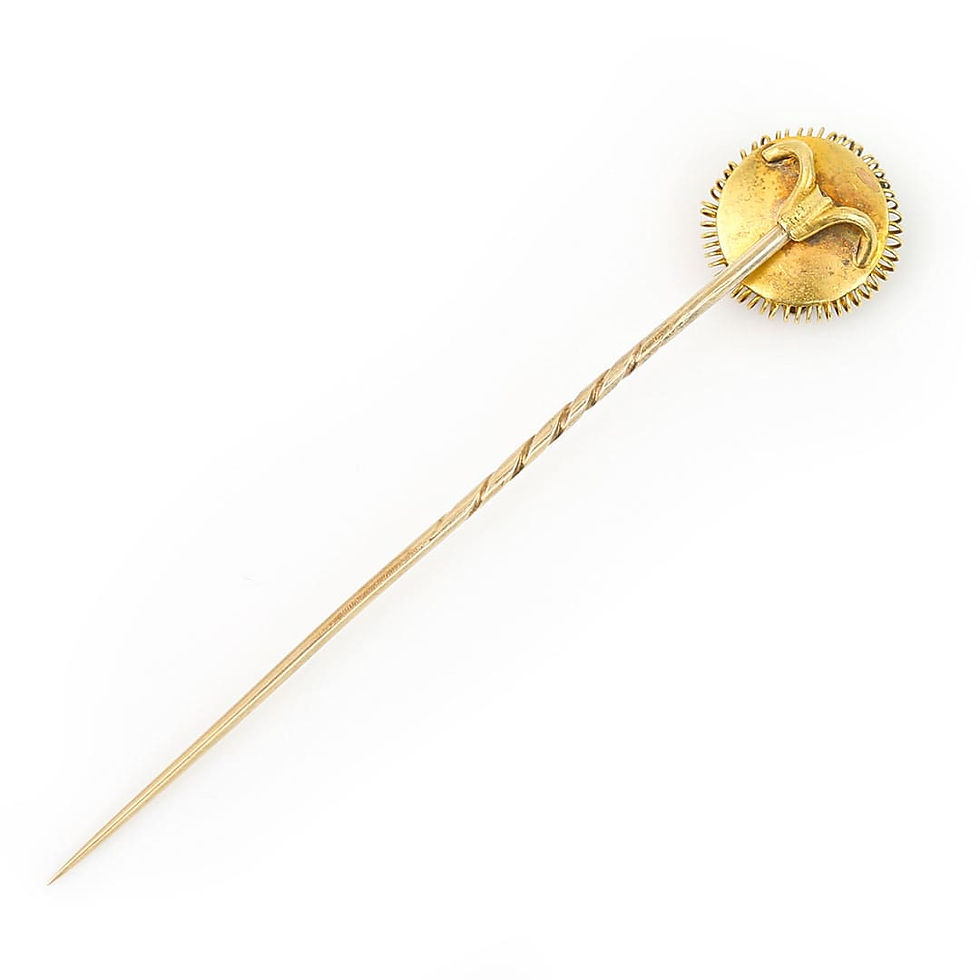 Thumbnail: Victorian 15ct Gold Blue Enamel and Rose Cut Diamond Stick Pin