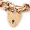 Thumbnail: English Edwardian 9 Karat Yellow Gold Curb Bracelet with Padlock