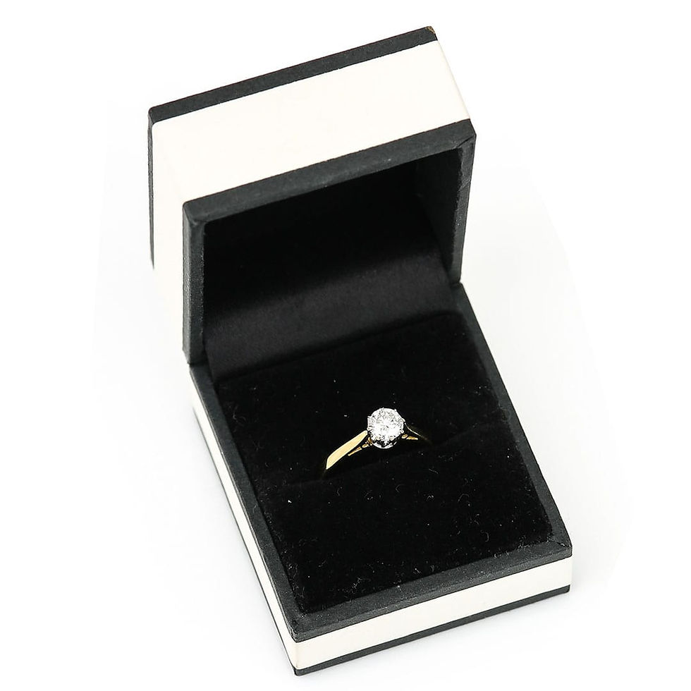 Thumbnail: Contemporary 18k Gold and Platinum 0.60ct Brilliant Diamond Ring