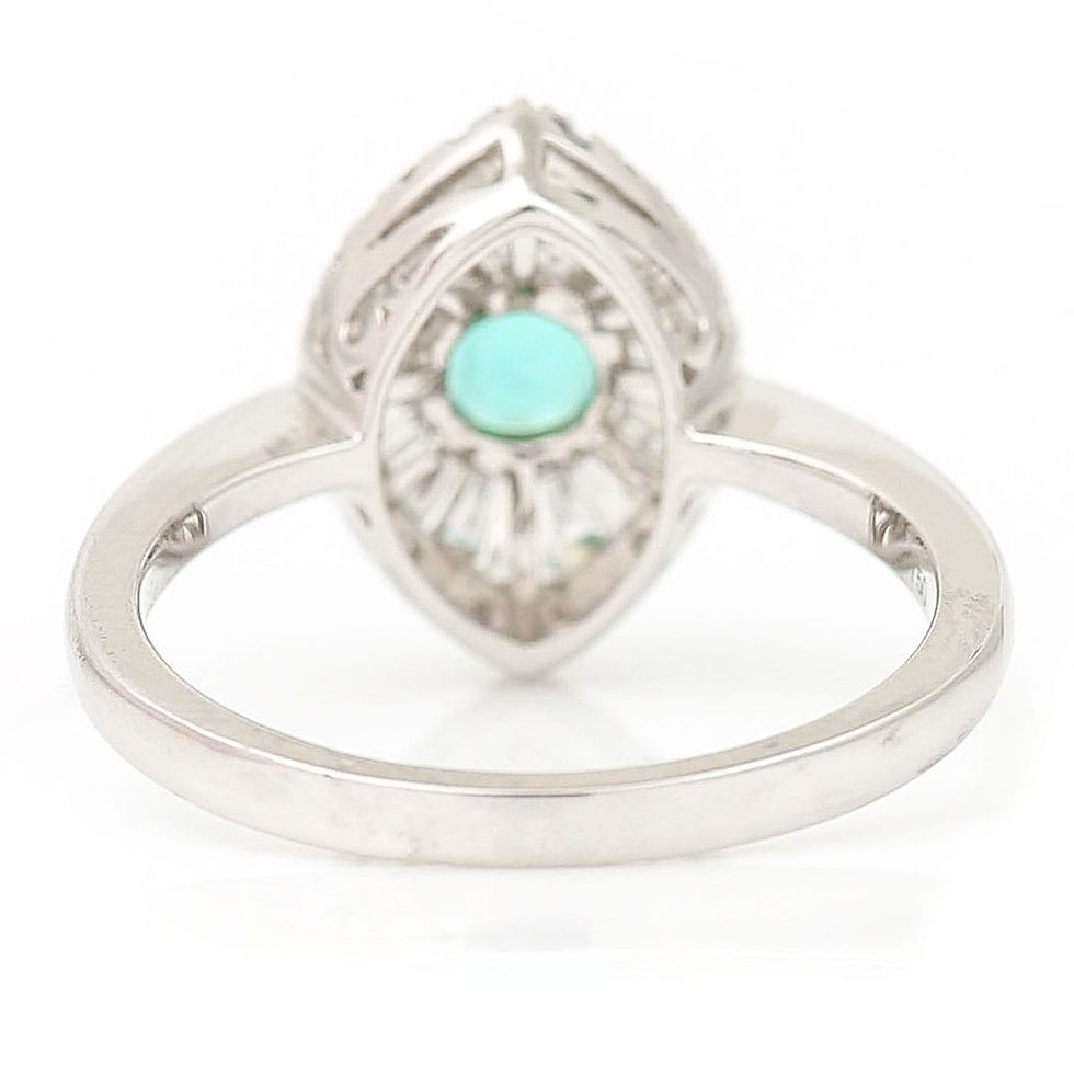 Thumbnail: White Gold Emerald and Diamond Engagement Ring
