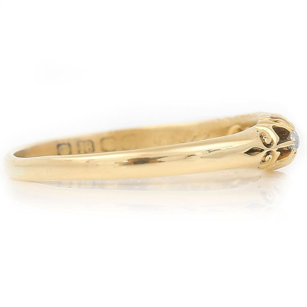 Thumbnail: Edwardian 18ct Gold Five Stone Diamond Gypsy Band Ring