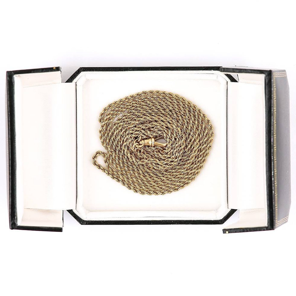 Thumbnail: Victorian 15ct Yellow Gold Rope Muff Guard Chain