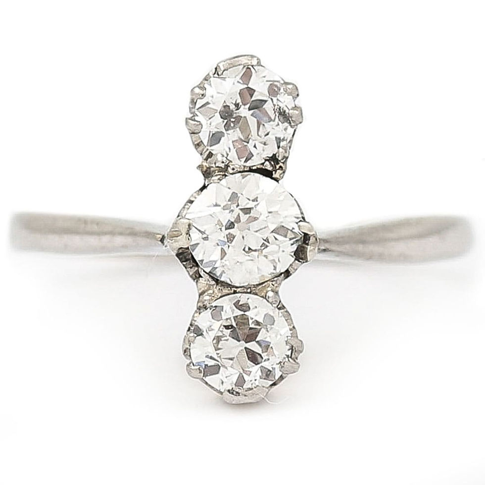 Thumbnail: Art Deco Platinum Diamond Trilogy Ring