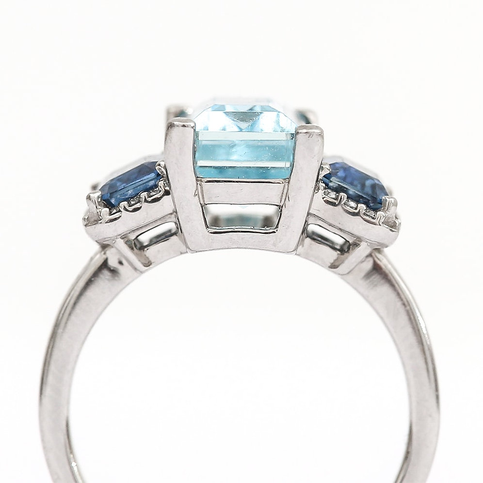 aquamarine and sapphire ring