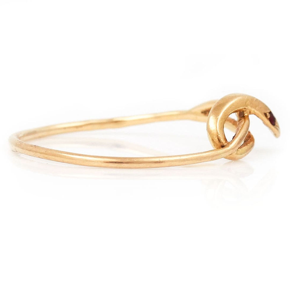 Thumbnail: 18ct Gold Ruby Eyed Snake Ring