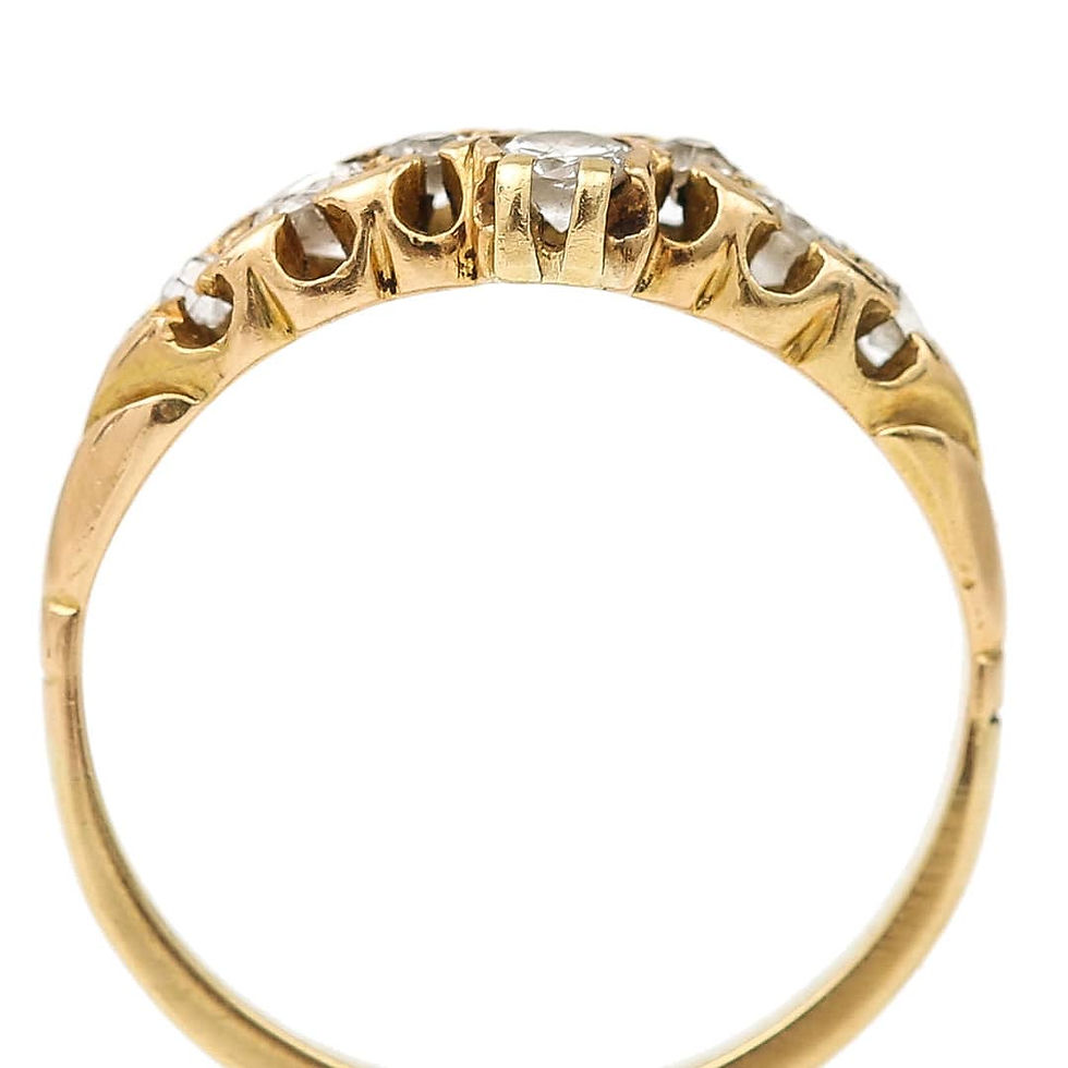 Thumbnail: Early 20th Century 18ct Gold European Cut Diamond Band Ring