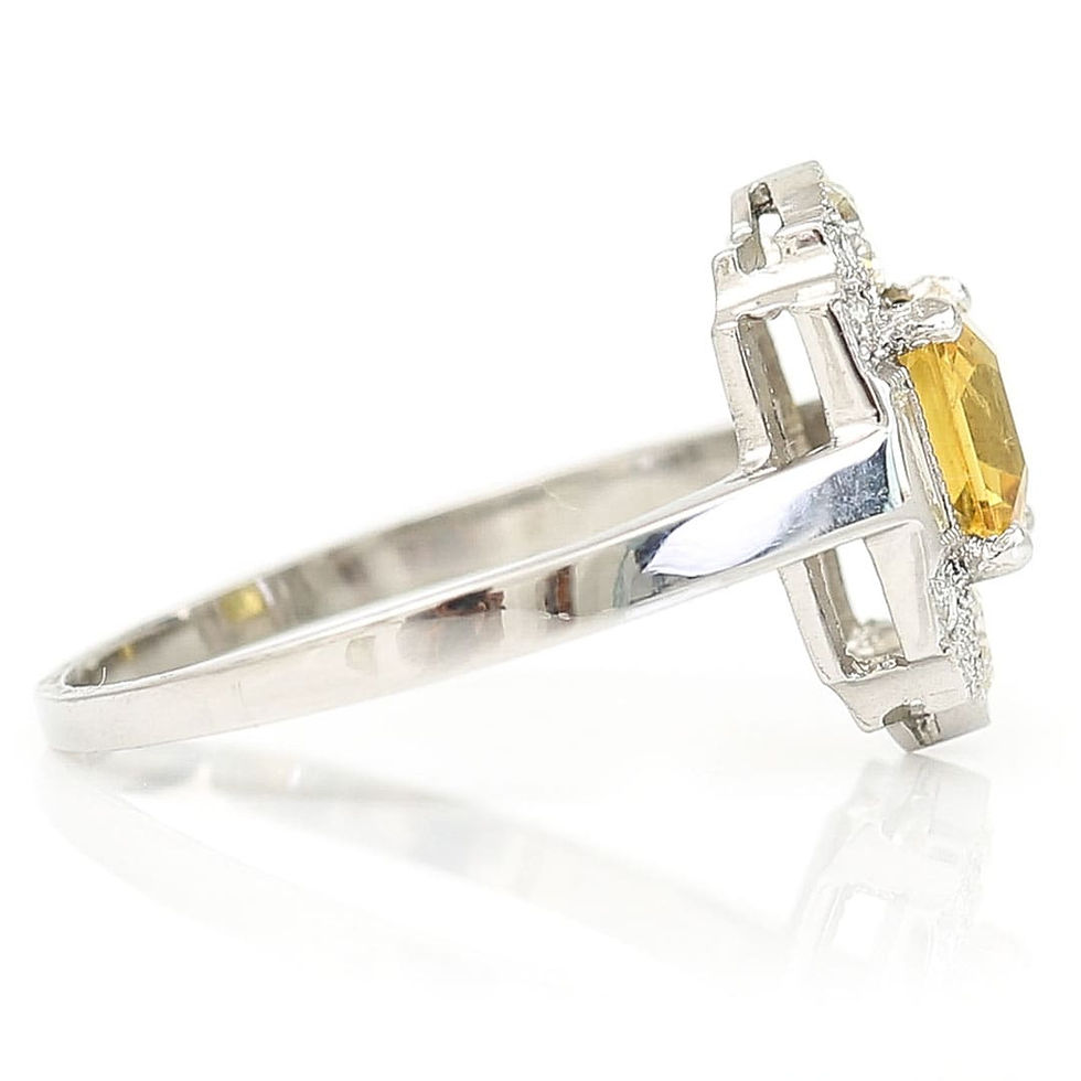 Thumbnail: Art Deco Yellow Sapphire and Diamond Ring