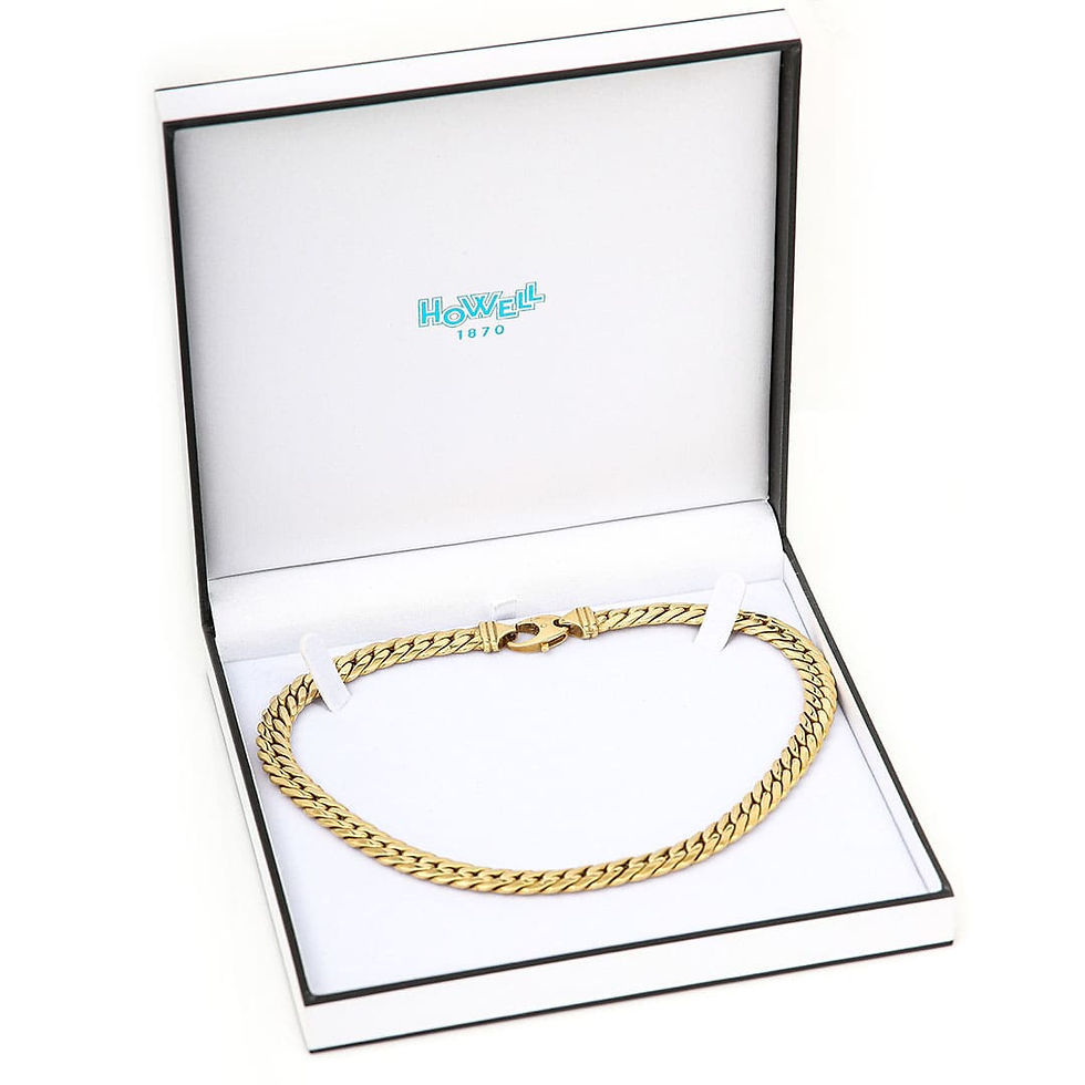 Thumbnail: Contemporary Italian 18ct Yellow Gold Herringbone Link Necklace, 17”, 50g