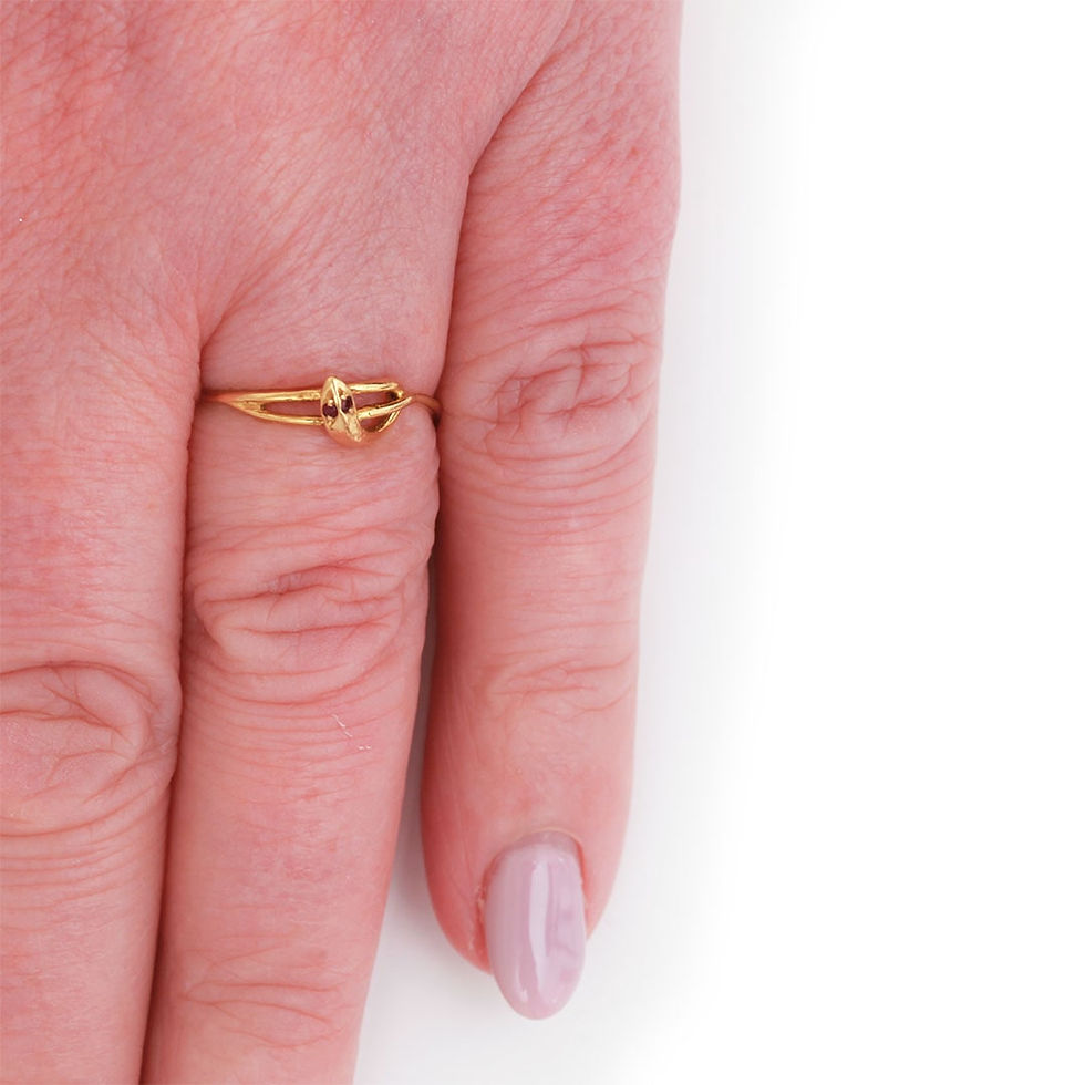 Thumbnail: 18ct Gold Ruby Eyed Snake Ring
