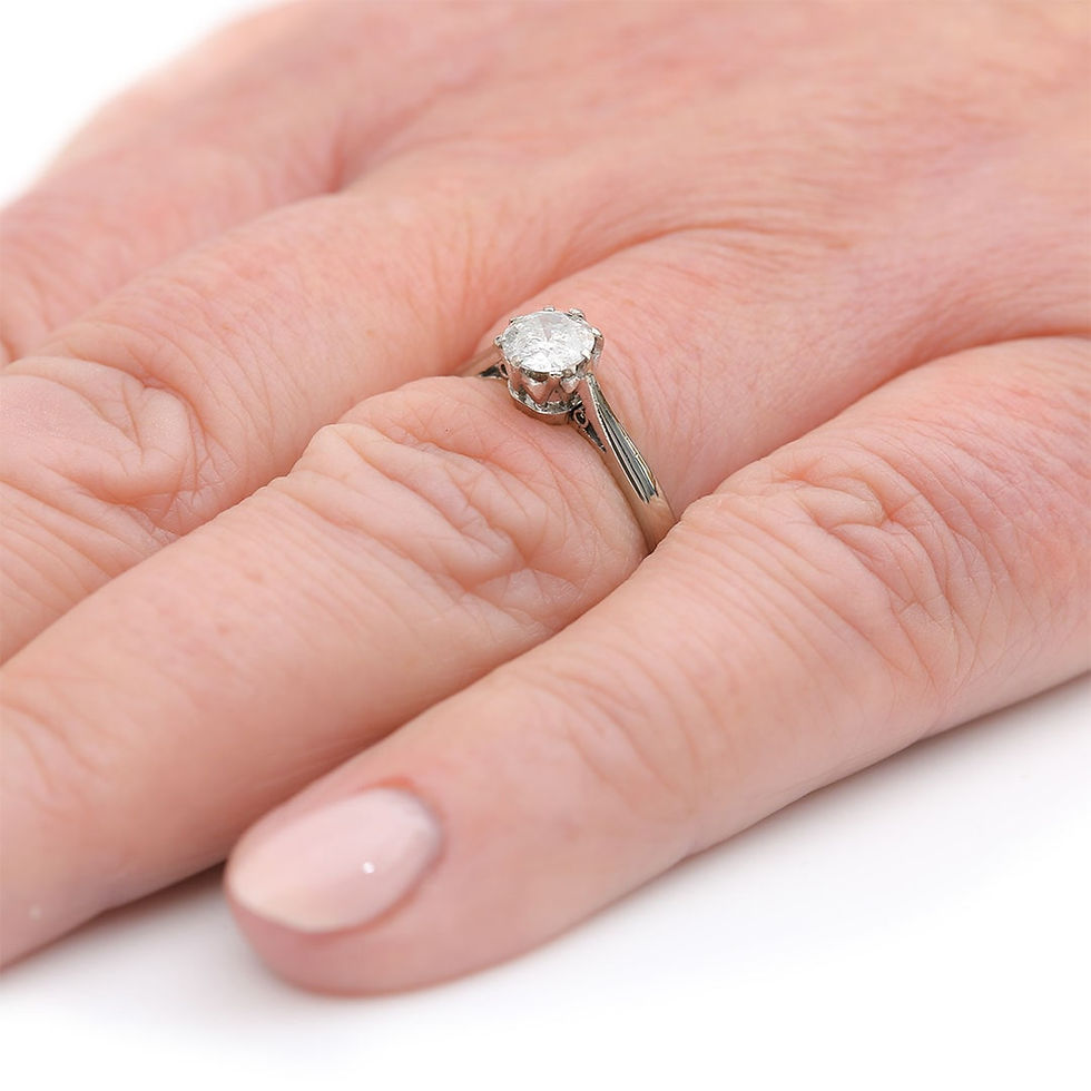Thumbnail: Edwardian 18ct Gold and Platinum 0.50ct Brilliant Diamond Ring