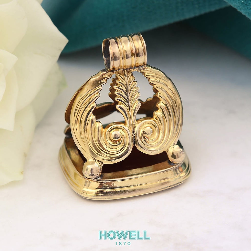 Thumbnail: Large English William IV 18 Karat Gold Cockerel Cornelian Seal Fob, circa 1830