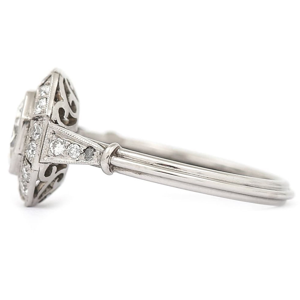 Thumbnail: 1.43ct Platinum Diamond Cluster Art Deco Style Solitaire Engagement Ring