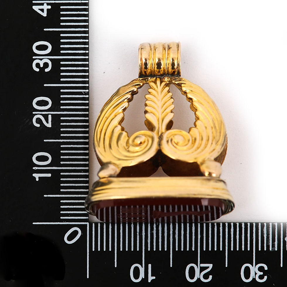 Thumbnail: Large English William IV 18 Karat Gold Cockerel Cornelian Seal Fob, circa 1830