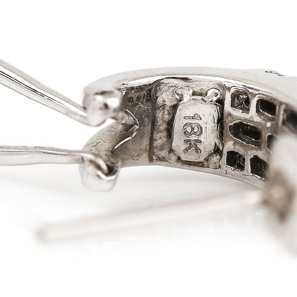 Thumbnail: Contemporary 18ct White Gold Baguette Cut Diamond Hoop Earrings