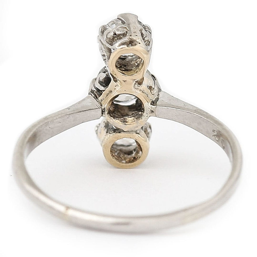 Thumbnail: Art Deco Platinum Diamond Trilogy Ring