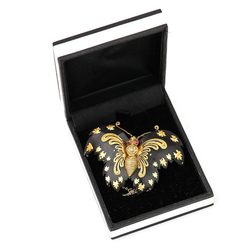 Brass Oxidized Large Filigree Butterfly Stamping - Jewelry Finding