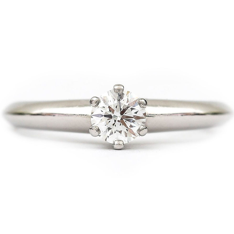 Thumbnail: Tiffany & Co. Platinum Solitaire G Color VS1 Diamond 0.35 Carat Engagement Ring