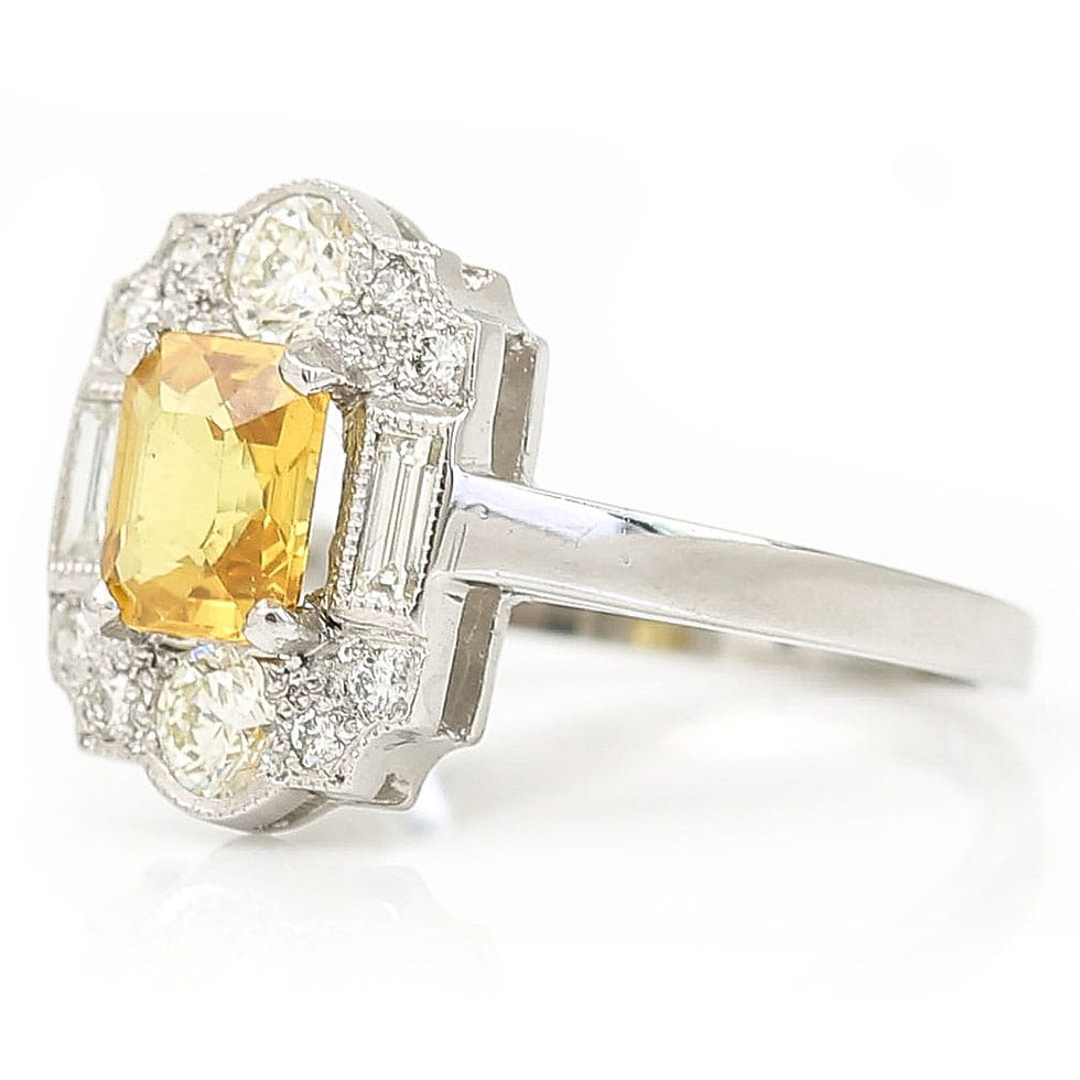 Thumbnail: Art Deco Yellow Sapphire and Diamond Ring