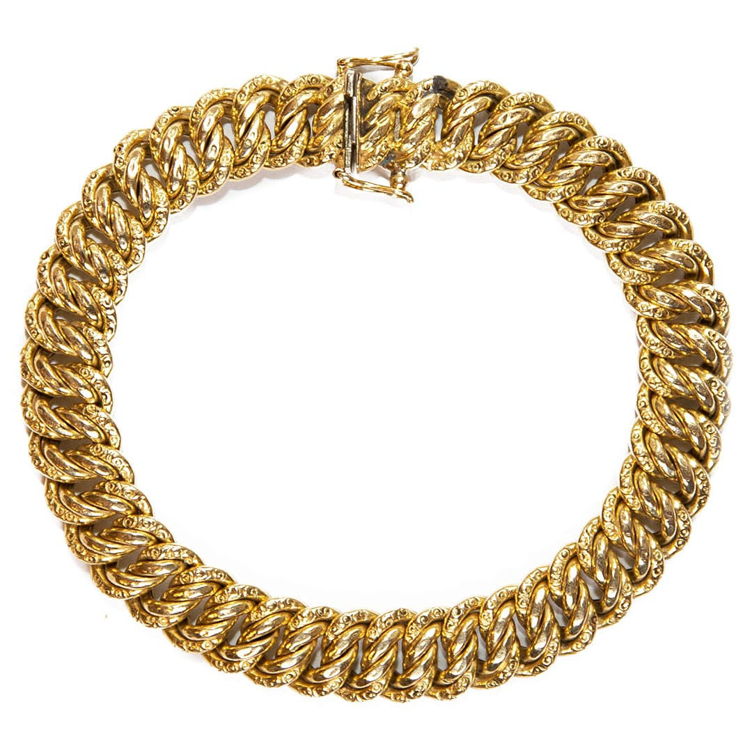 Vintage 18ct Yellow Gold Fancy Link Bracelet Circa 1990