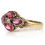 Thumbnail: Victorian 12ct Gold Four Stone Ruby and Pearl Ring, Circa 1871