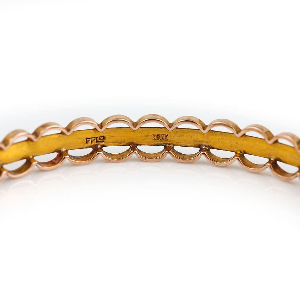 Thumbnail: Large Art Deco Rose Gold Flapper Arm Bangle, Circa 1925