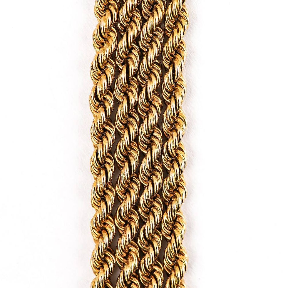 Thumbnail: Victorian 15ct Yellow Gold Rope Muff Guard Chain