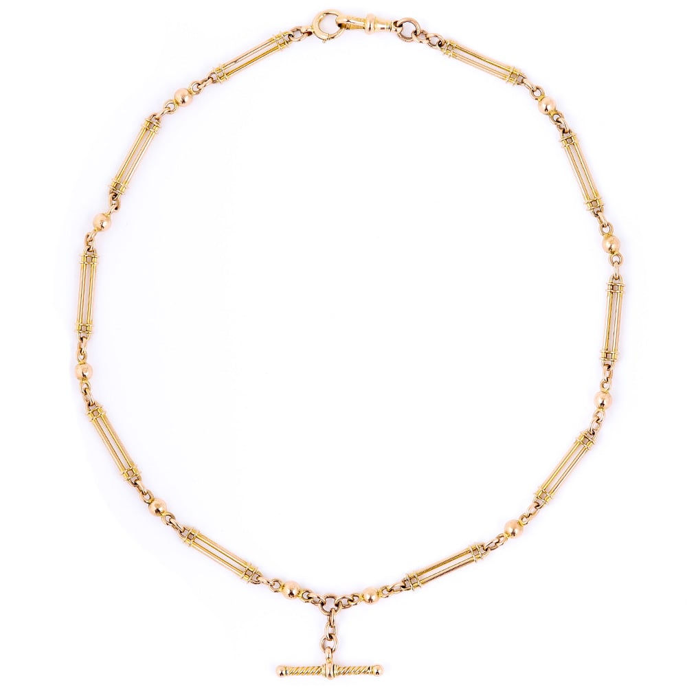Edwardian 15ct Gold Fancy Link Albert Watch Chain, 18"