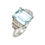 Thumbnail: 18ct White Gold Art Deco Est. 5.00 Carat Aquamarine & Diamond Cocktail Ring