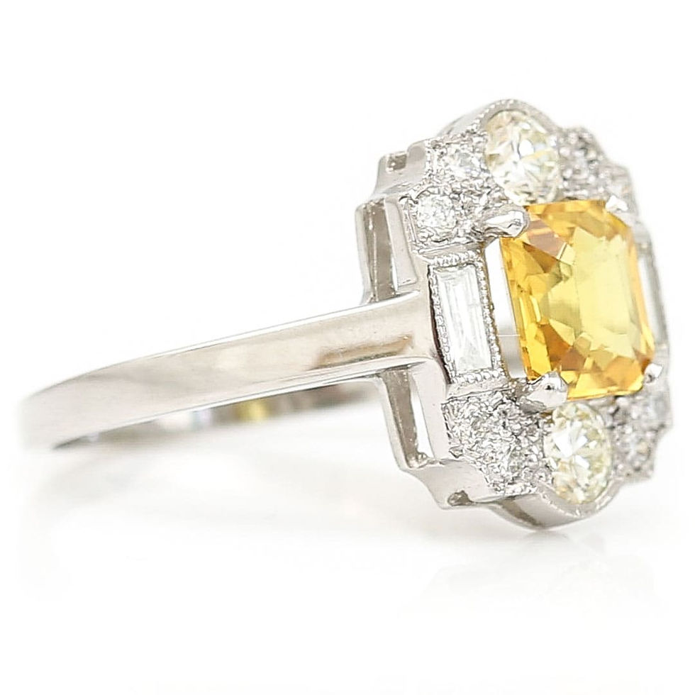 Thumbnail: Art Deco Yellow Sapphire and Diamond Ring