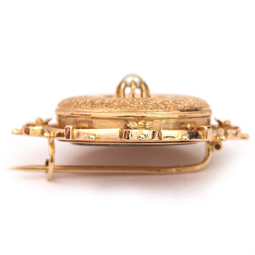 Thumbnail: Fancy 14 Karat Rose Gold Pearl Target Brooch in Original German Box