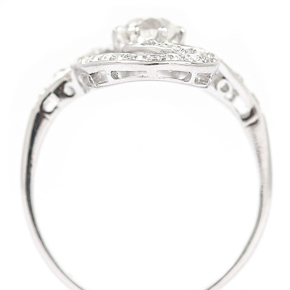 Thumbnail: Platinum Art Deco Diamond Cocktail Ring OEC 0.57ct Centre, circa 1925