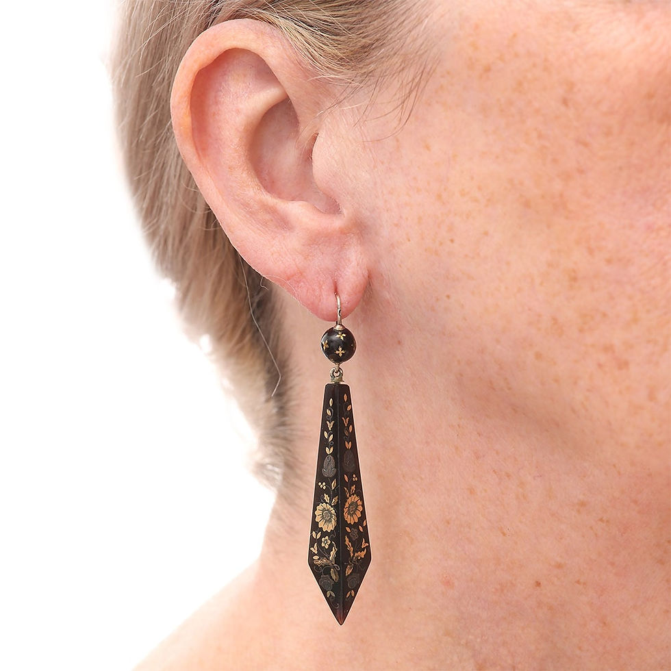 Victorian Yellow Gold and Silver Pique Earrings