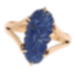 Mid Century 18ct Rose Gold Swedish Carved Sapphire Ring,