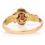 Thumbnail: Victorian 15ct Gold Emerald and Garnet Floral Cluster Ring
