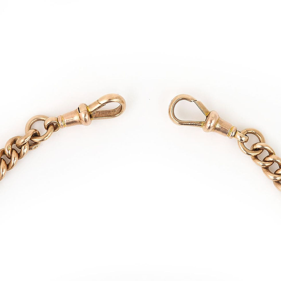 Thumbnail: Edwardian 9ct Rose Gold Curb Link Albert Chain