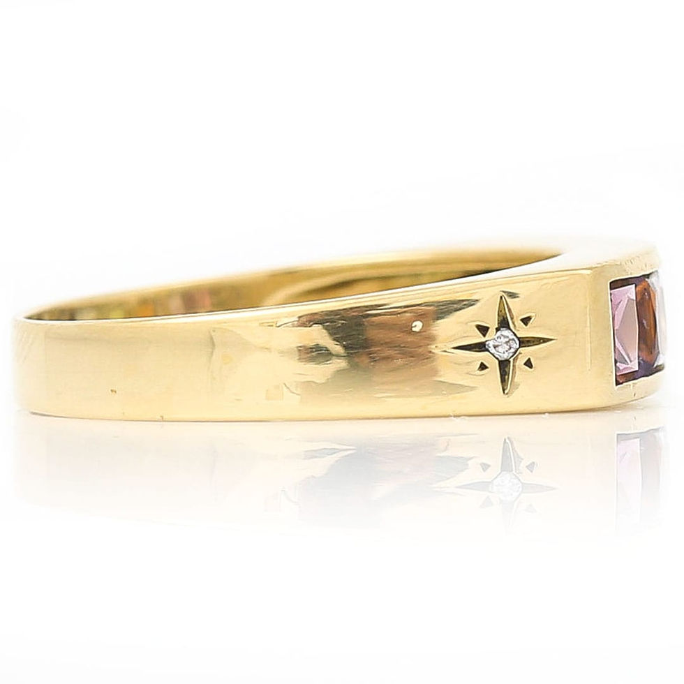 Thumbnail: Rainbow Multi-Gem 18ct Gold Ring set with Peridot, Diamond, Topaz and more