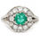 Thumbnail: Emerald and Diamond Cluster Ring 18 Karat White Gold