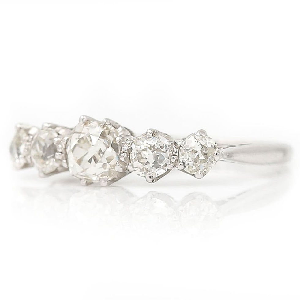 Thumbnail: Victorian 18ct Gold Old Mine Cut Diamond Five Stone Ring