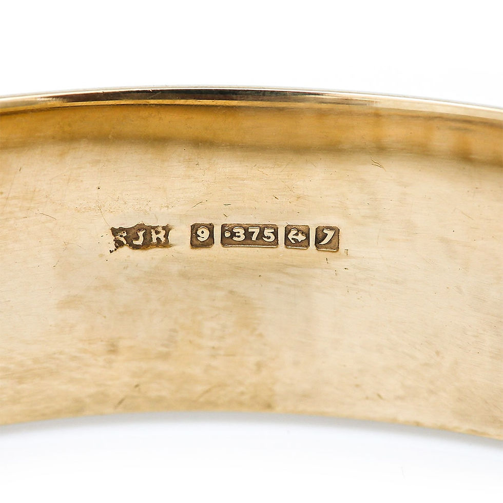 Thumbnail: Vintage 9ct Gold Floral Bangle