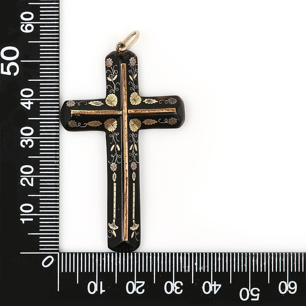 Thumbnail: Victorian Gold and Silver Pique Cross Pendant