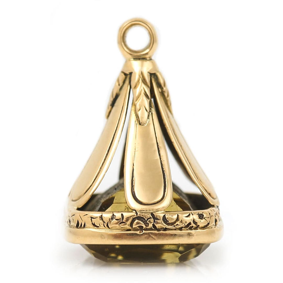 Thumbnail: Edwardian 18ct Gold Citrine Fob Seal