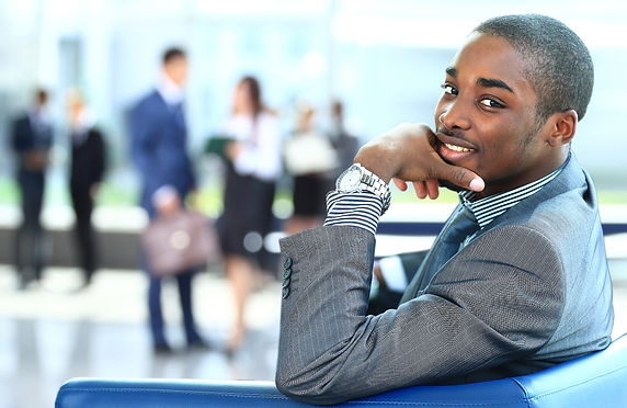 Portrait of smiling African American bus