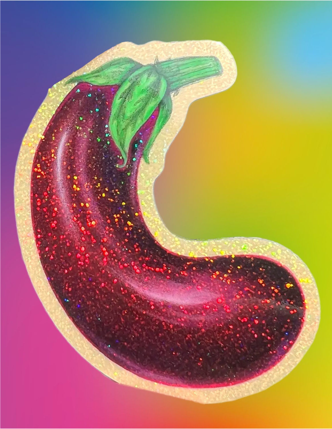 Astral Weekend Holo Glitter Eggplant Sticker
