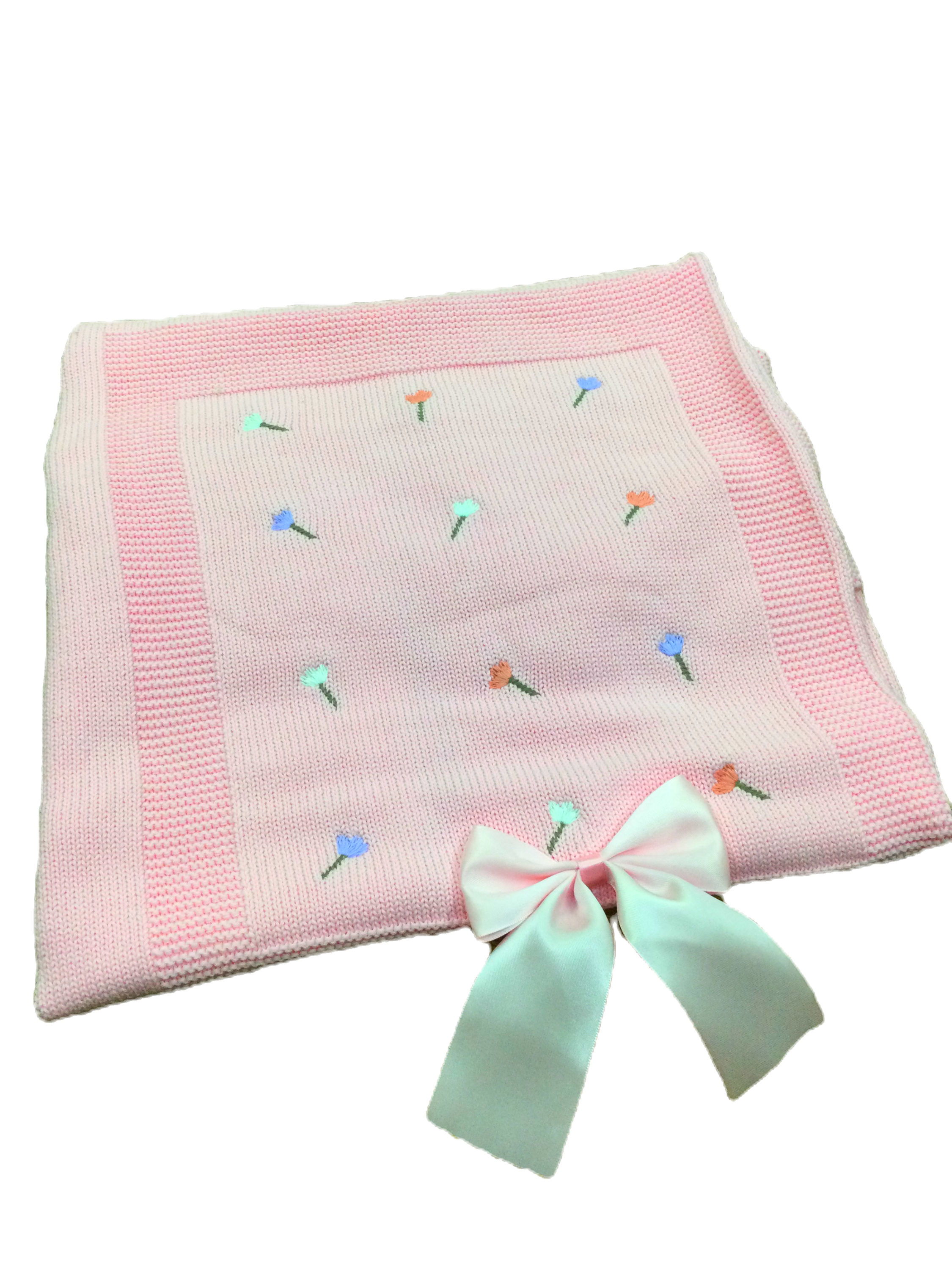 EMC COPERTA IN TRICOT COTONE CON RICAMI