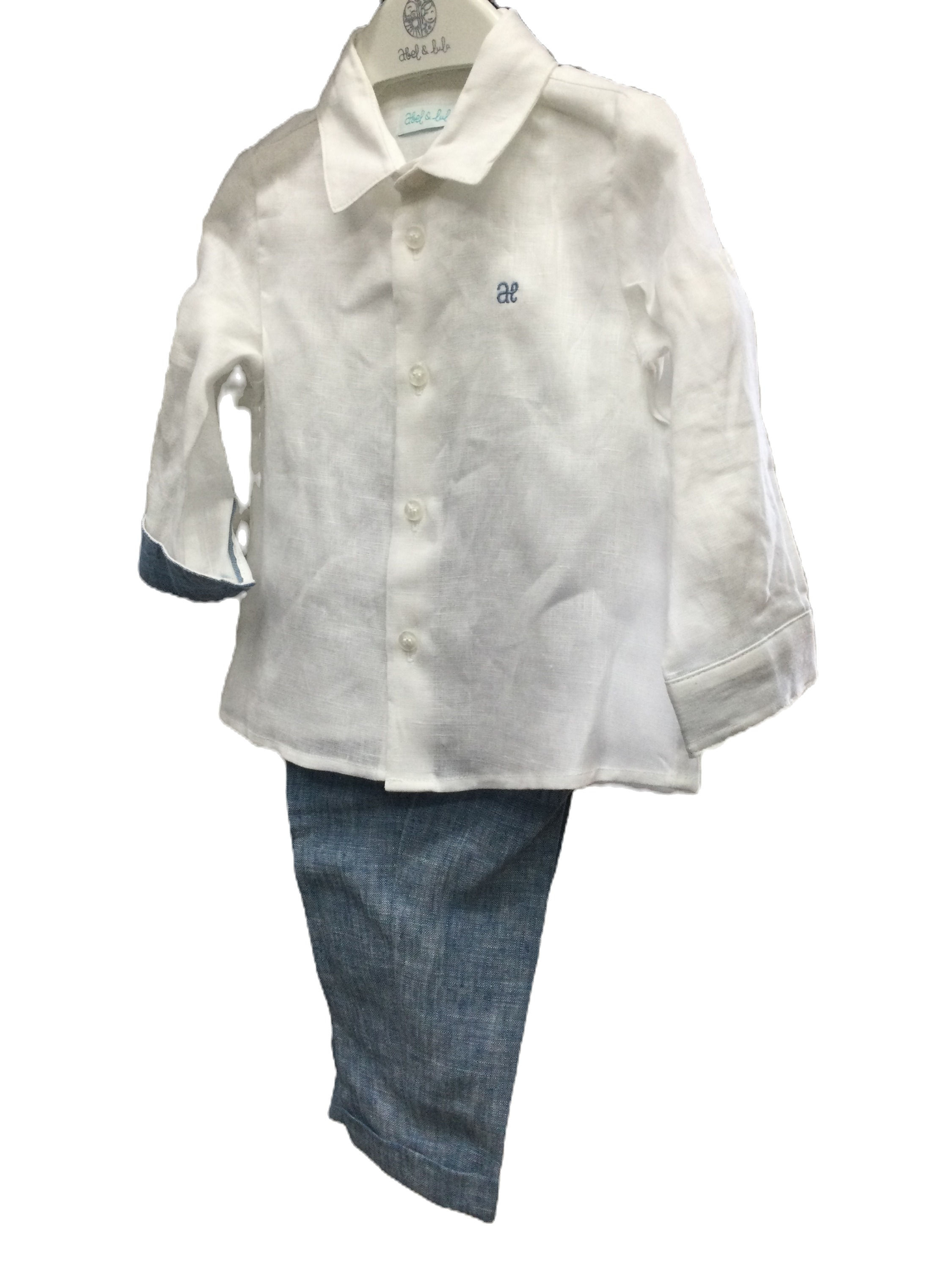 ABEL&LULA COMPLETO CAMICIA E PANTALONE IN LINO