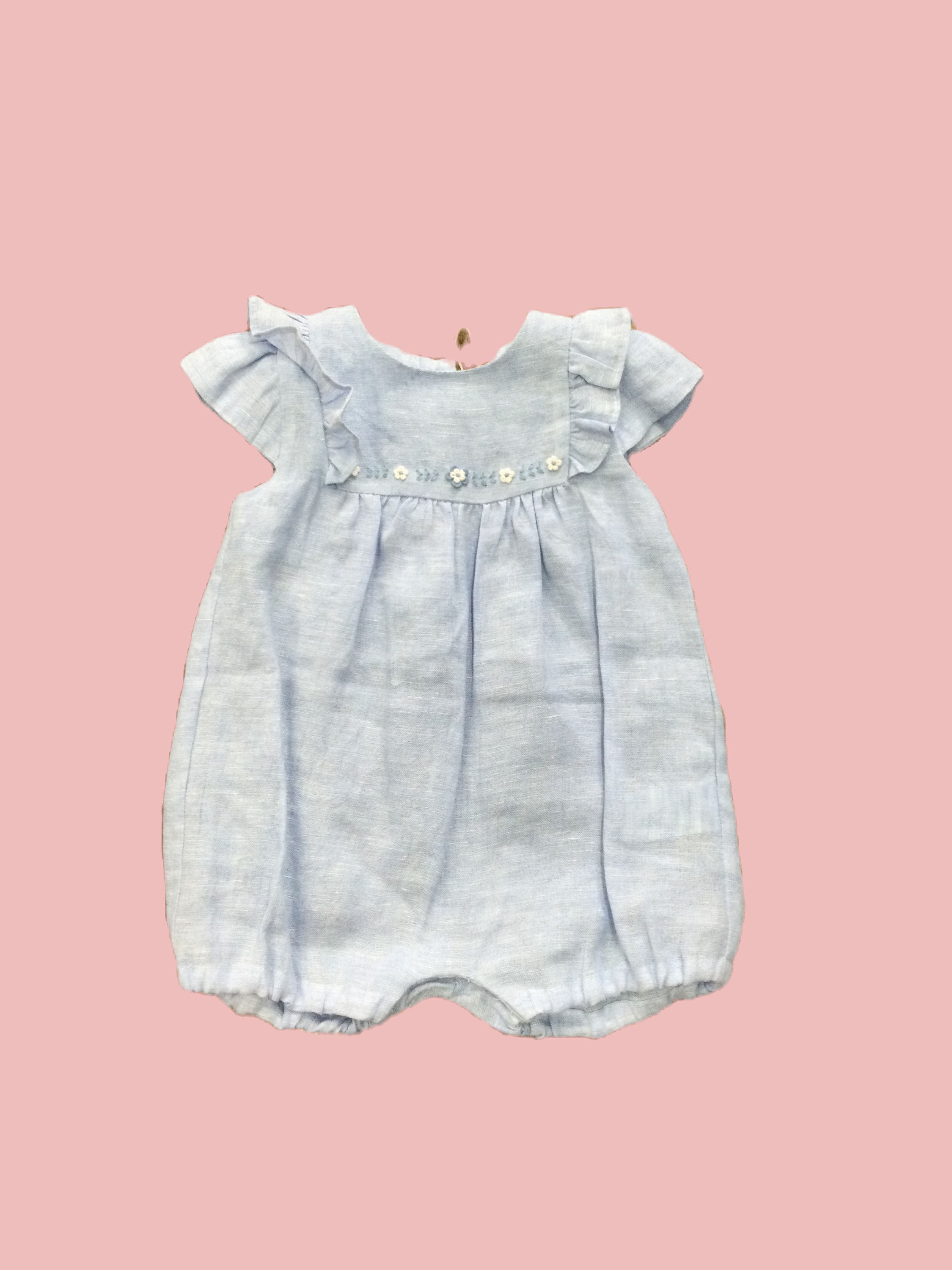 ISI BABY (MALVI&CO.) PAGLIACCETTO RICAMATO A MANO