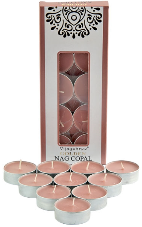 Golden Nag Copal Tea Light Candles (10 Per Pack)